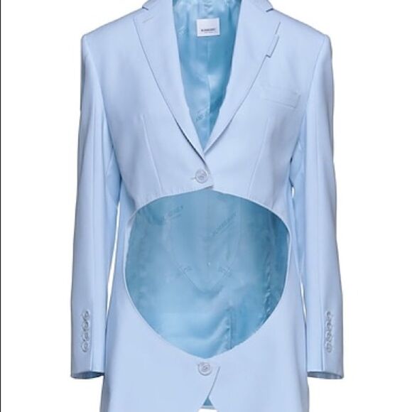 Burberry Women’s Pale Blue Virgin Wool Cut Out Blazer, NWT - Picture 3 of 16